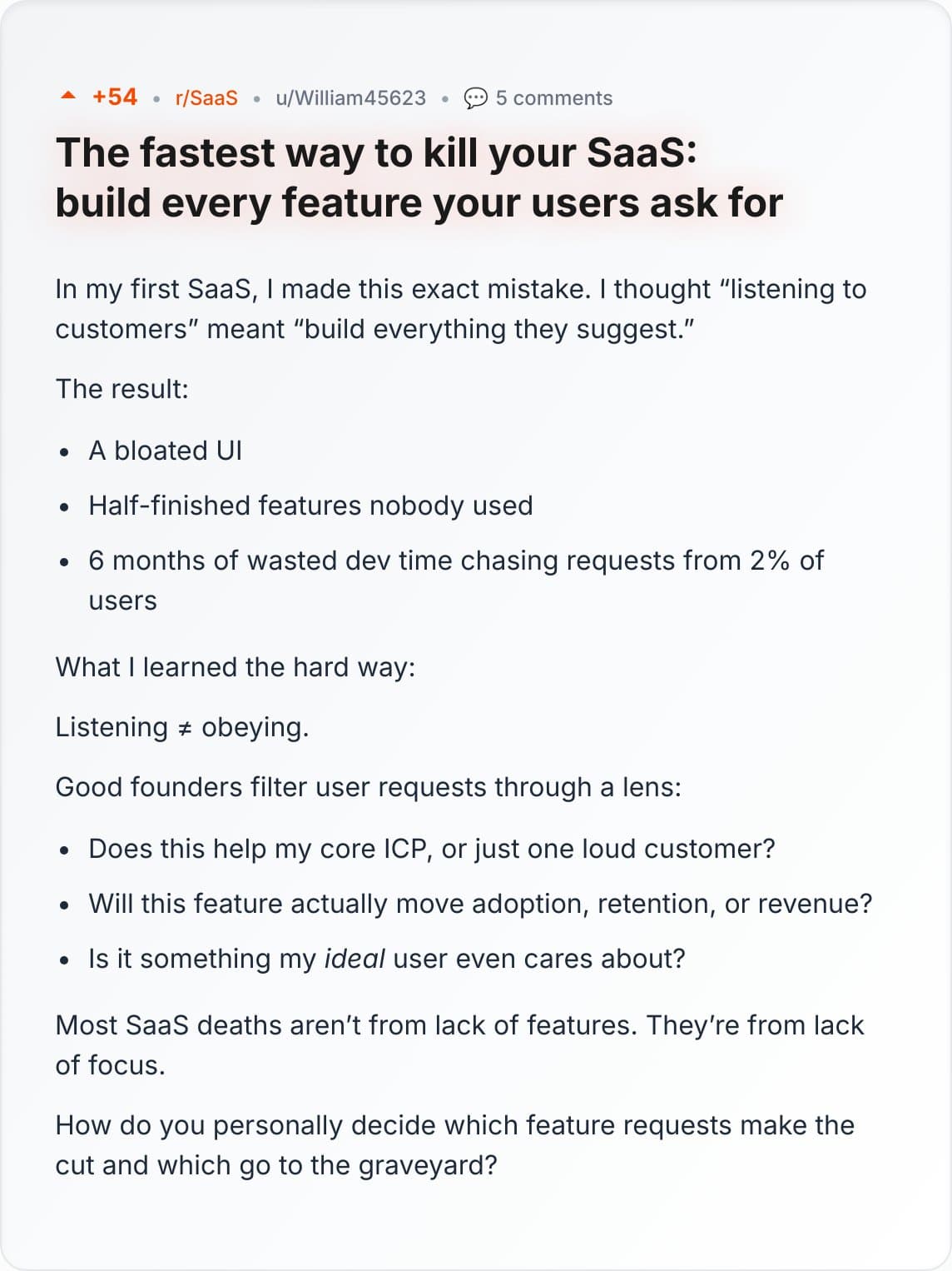 Visual report output example