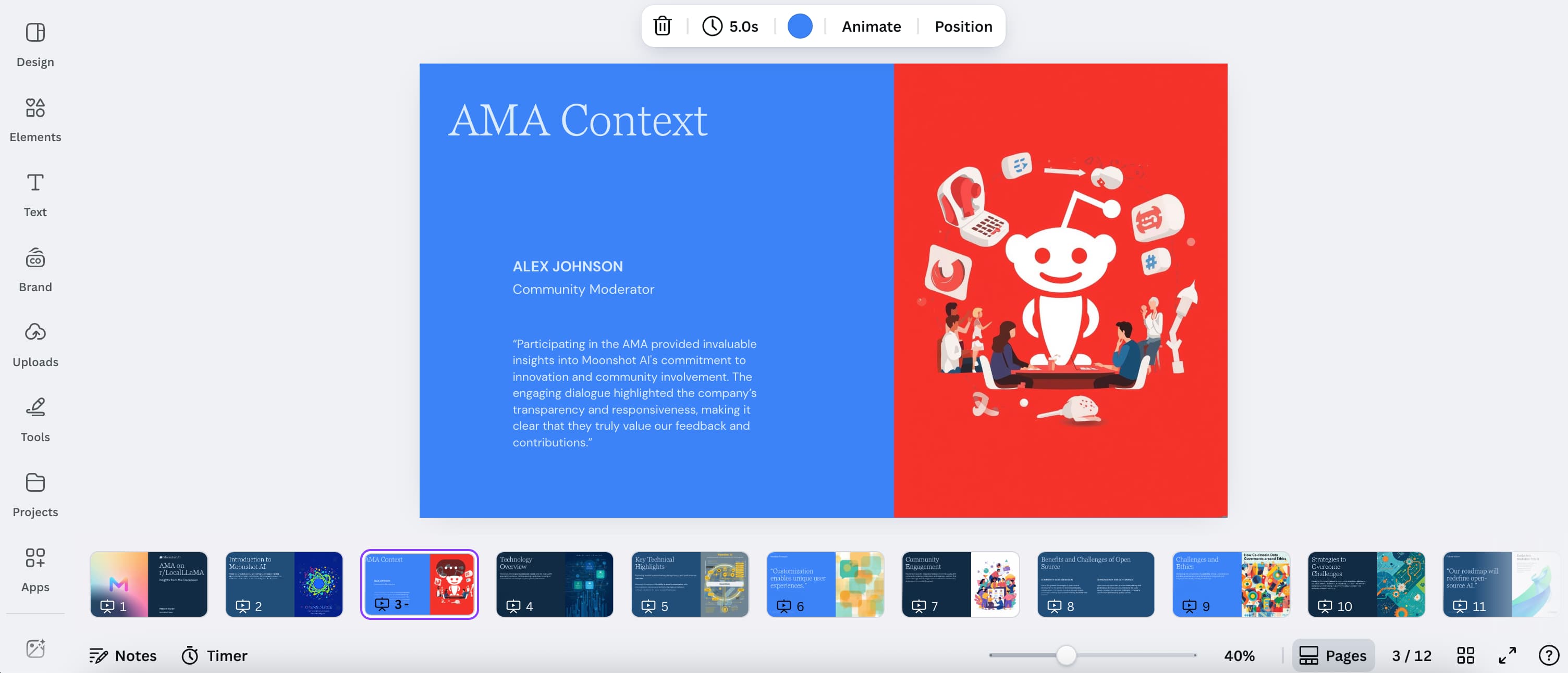 Image: Example of clean AI-generated text slides showing the output format